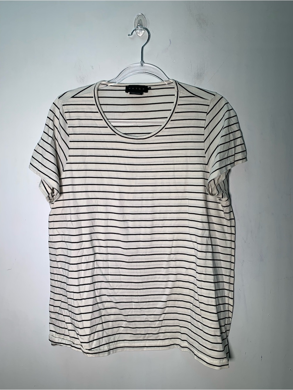 Hatch Cream and Black Striped Short Sleeve Teer size 2 M